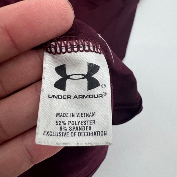 Under Armour Polo Shirt Men Large Maroon Loose Fit Heatgear Performance Golf - Picture 6 of 9